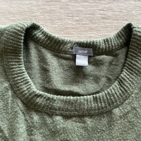 Aerie Oversized Green Heathered Pullover Crewneck Sweatshirt Women's Size S - Picture 11 of 11